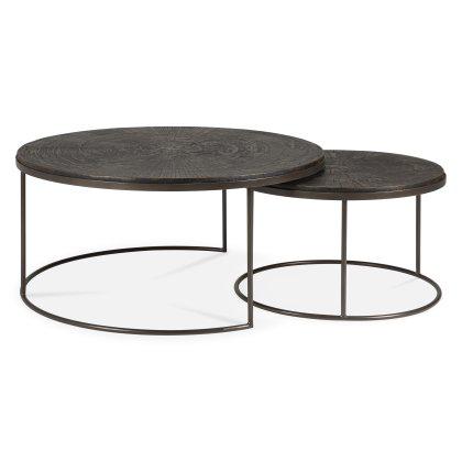 Nesting Round Coffee Table Set of 2 Image