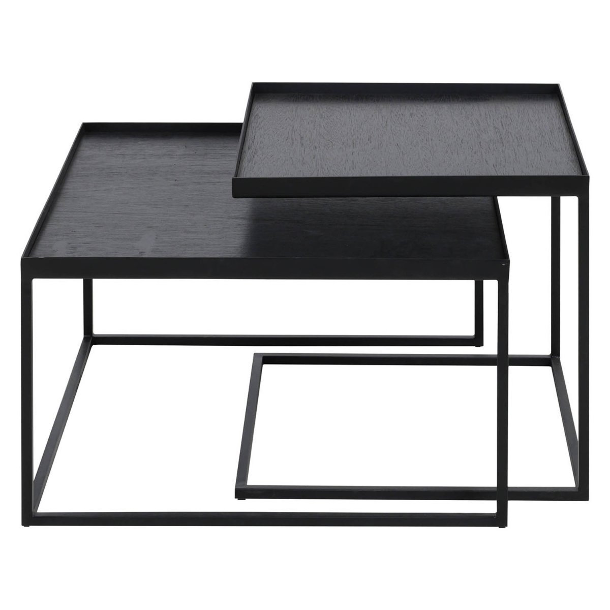 Square Small and Large Tray Coffee Table Set Ethnicraft Rypen