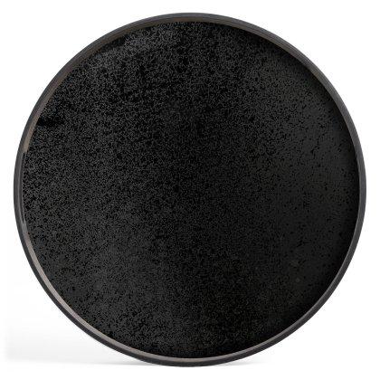 Aged Charcoal Mirror Small Round Tray Image