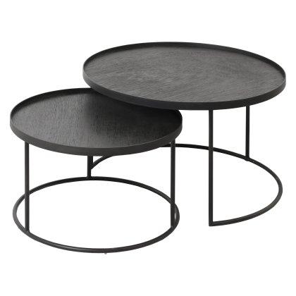 Round Small and Large Tray Coffee Table Set Image