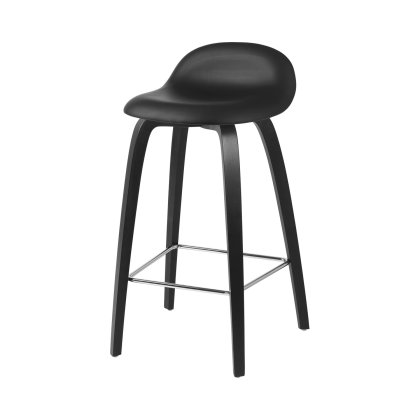 Gubi 3D Counter Stool - Wood Base Front Upholstered Image