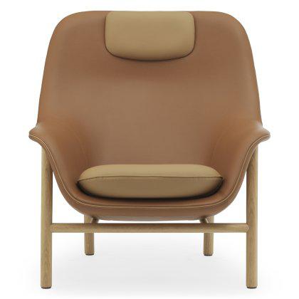 Drape High Lounge Chair W. Headrest - Wood Image