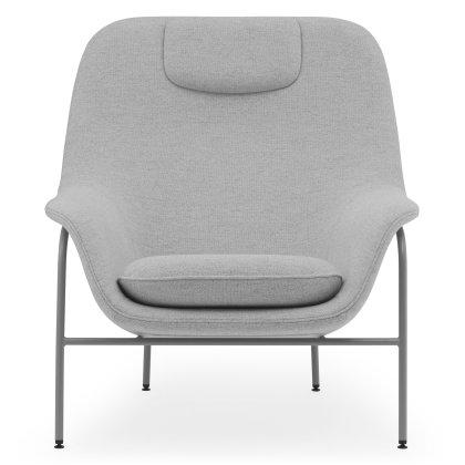 Drape High Lounge Chair W. Headrest - Steel Image