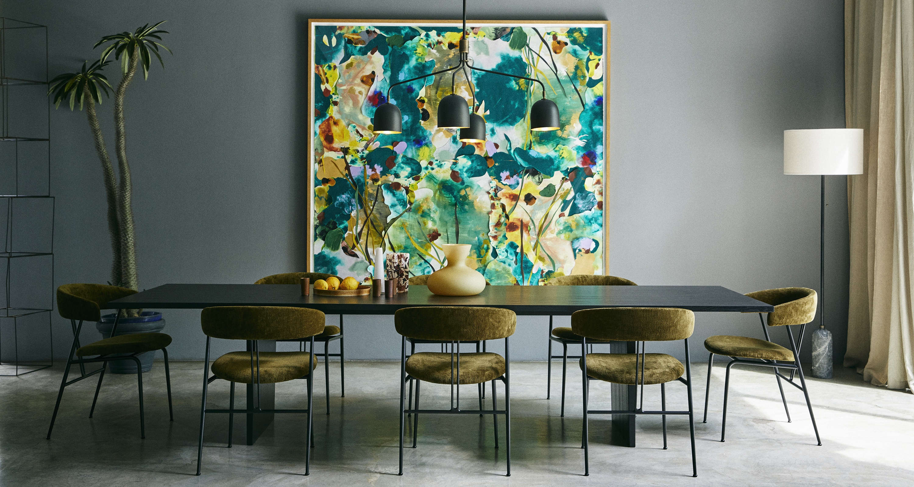 Violin Dining Chair Fully Upholstered Gubi Rypen