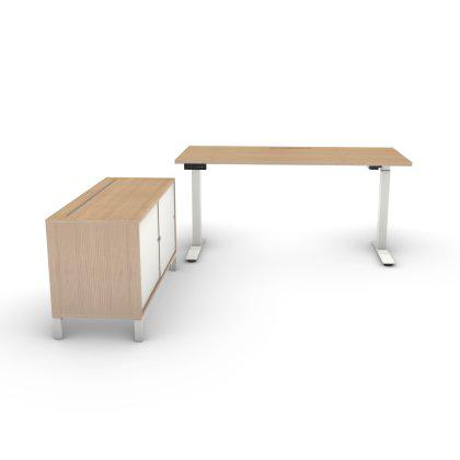 Foundation WFH Sit-Stand Desk and Credenza Set Image