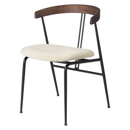 Violin Dining Chair - Seat Upholstered, Wood Backrest Image
