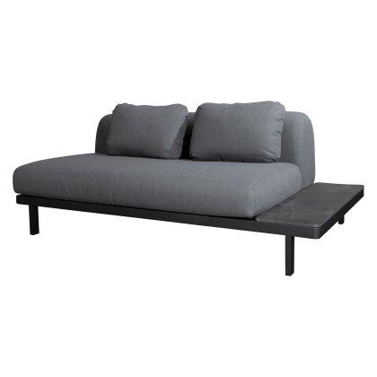 Space 2-Seater Sofa w. Back Cushion + Side Plate Image