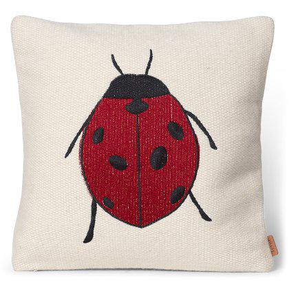 Forest Embroidered Ladybug Cushion Image
