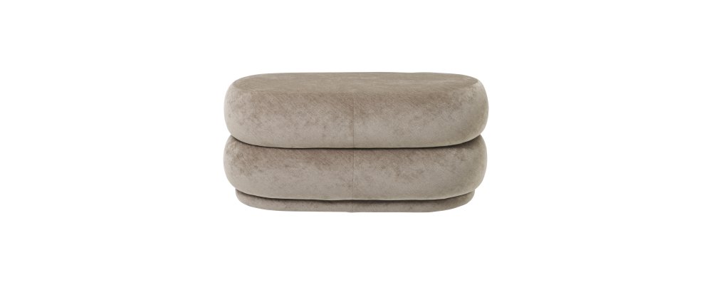 Pouf Oval Faded Velvet Specs Ferm Living Rypen