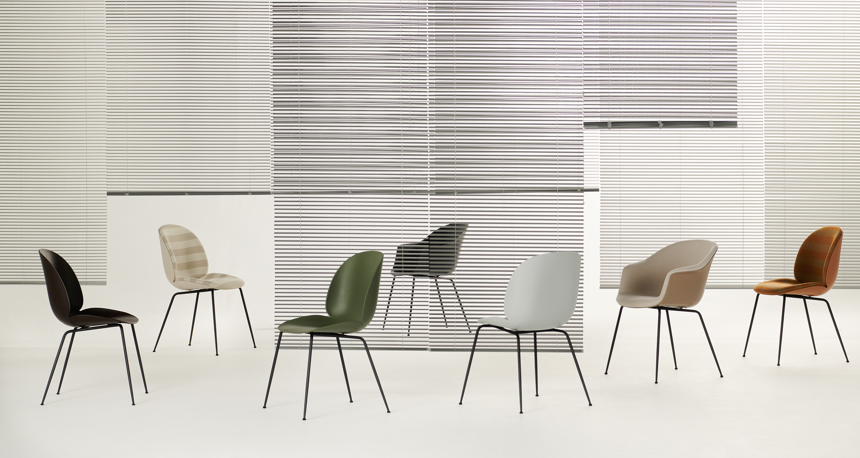Bat Dining Chair - Fully Upholstered, Wood Base | Gubi | Rypen