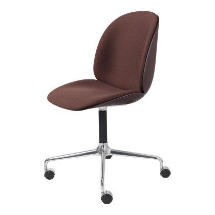 Beetle Meeting Chair - Front Upholstered Four Star Aluminum Base with Castors Image