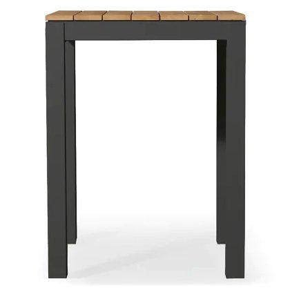 Pacific Teak Square Bar Table - Aluminum Frame Image