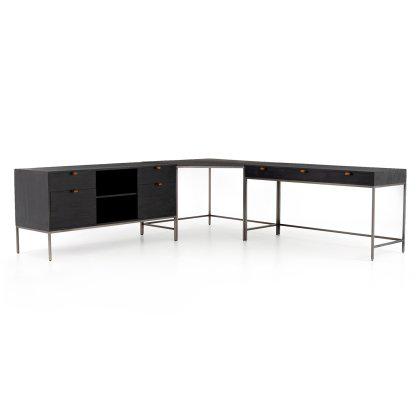 Thrace L-Shape Desk System with Credenza Image