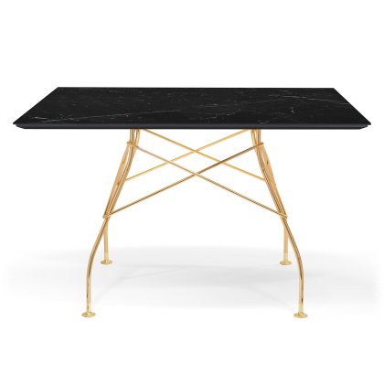 Kartell Glossy Marble Square Black Structure: Gold Chrome Steel