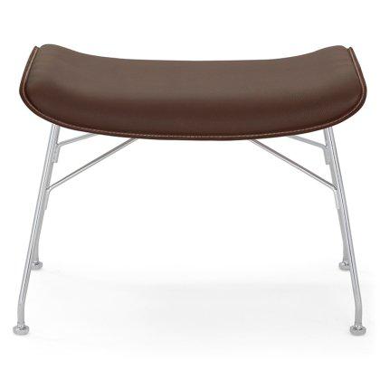 S/Wood Leather Seat Footstool Image