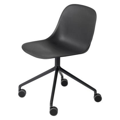 Fiber Side Chair Swivel Base w. Castors - Fiber Shell Image
