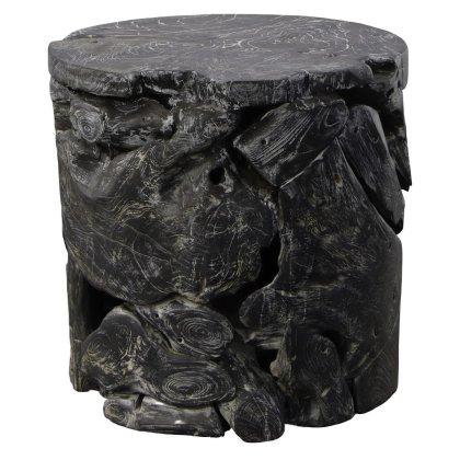 Black Wash Root Round Side Table Image