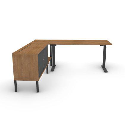 Foundation WFH Sit-Stand Desk and Credenza with Extension Set Image