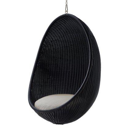 Nanna Ditzel Hanging Egg Chair Exterior w/ Cushion and Chain Image